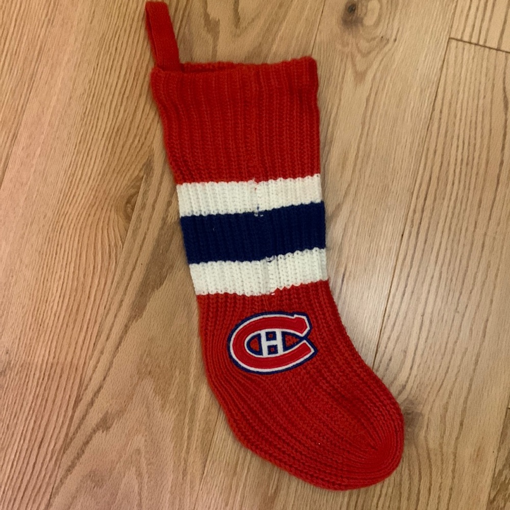 NHL Official Montreal Canadian Knit Christmas Stocking 18" Blue White Red